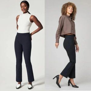 Spanx Polished Kick Flare Pant Navy Blue On the Go Women's Size Medium